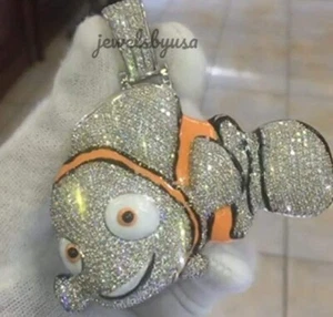 3D New Style Men's 3.15ct Cubic Zirconia & Color Enamel Pendant 925 Silver - Picture 1 of 5