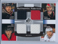 SP Game Used Authentic Fabrics Quads Jason Spezza Erik Karlsson Craig Anderson