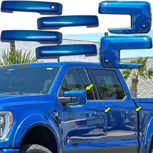 2022-2025 Ford F150 Door Handle COVERS w/o SKH+Mirrors w/o TSH B3 ATLAS BLUE - Picture 1 of 2