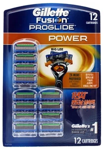 Gillette Fusion Proglide 5 Razor Blade Power 12 Refill Cartridges - Picture 1 of 3