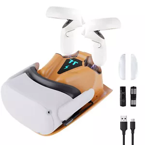 Charging Dock Set for Oculus Quest 2 Headset Controller Stand Magnetic Cable Set - Picture 1 of 26