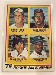 1978 Topps Lou Whitaker Detroit Tigers Rookie 2nd Basemen 704