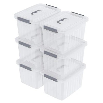 Kekow 6 paquetes contenedores de almacenamiento de plástico con tapas de cierre contenedores apilables 12 cuartos de galón Foto 1 de 4