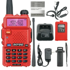BAOFENG UV-5R VHF UHF Dual Band Two Way Ham Radio Transceiver Walkie Talkie RED - Picture 1 of 12