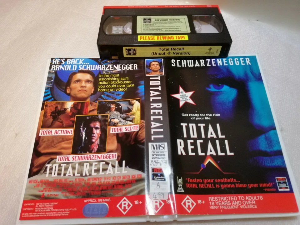 TOTAL RECALL Schwarzenegger - 1990 RARE UnCut RCA Issue - Action Sci-Fi Thriller - Image 1 of 1