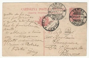 Regno d'Italia - Cartolina postale 10 c. Leoni annullo Torino Esposizione 1911 - Foto 1 di 1