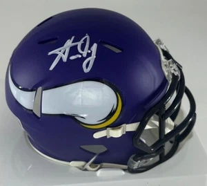 Mini Casco Riddell Speed Firmado Vikings AARON JONES AUTOMÁTICO - BAS - Imagen 1 de 1