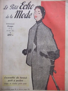 Magazine 1953 - LE PETIT ECHO DE LA MODE N°12 - sets of tweed ready to wear made - Imagen 1 de 2