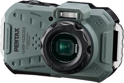 RICOH PENTAX WG-1000 Olive Digital Camera 15m Waterproof Shockproof Dustproof - Image 1 of 4