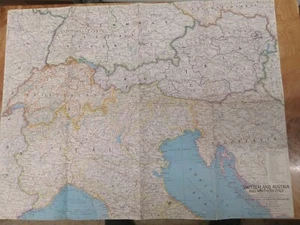 Double Sided 1965 Map Of Switzerland, Austria, And Northern Italy With The... - Picture 1 of 10