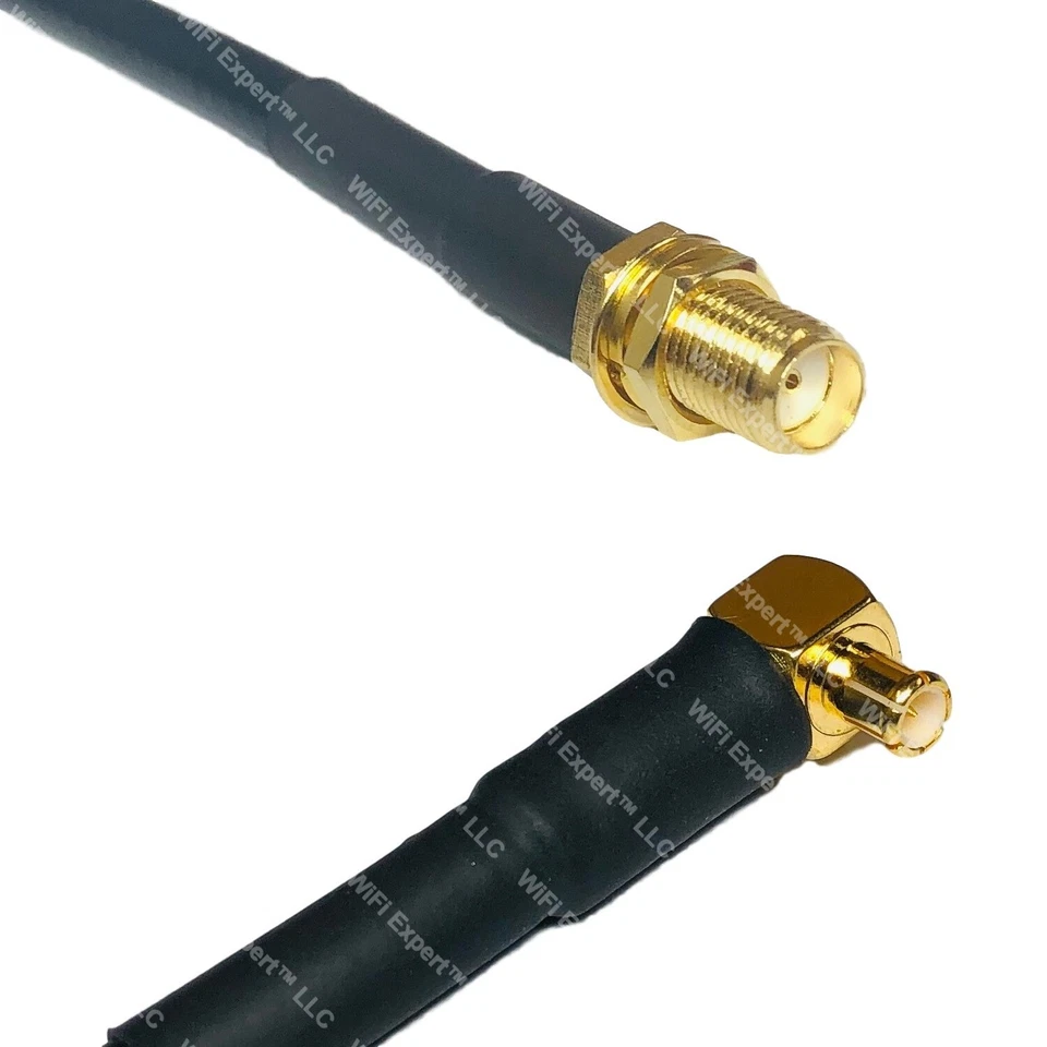RFC195 SMA FEMALE to MCX MALE ANGLE Coax RF Cable USA-Ship Lot - Image 1 of 1