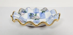 Mackenzie-Childs Honeymoon Morning Glory 6 3/8" Ruffled Oval Dish - Picture 1 of 6