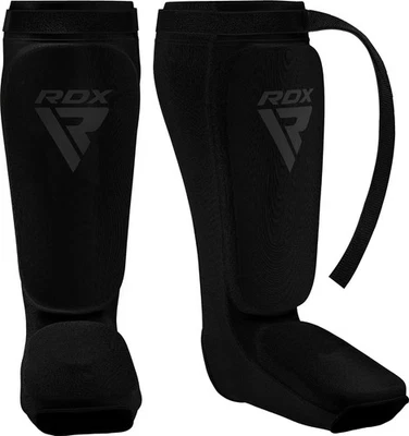 Espinilleras RDX Kickboxing Muay Thai, Aprobado por SATRA, MMA Mediano, Negro Completo  Foto 1 de 4