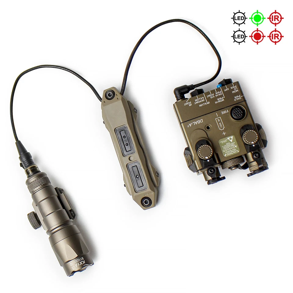 Láser rojo verde DBAL-A2 con infrarrojo IR de caza + linterna LED M300C + interruptor Foto 1 de 4