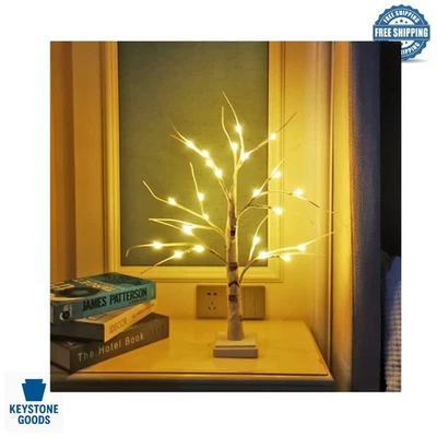 Lámpara LED de abedul de 2 pies - Decoración interior blanca cálida Foto 1 de 4