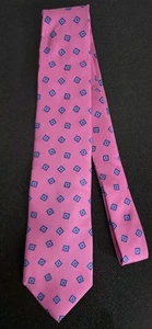 Brooks Brothers 356 100% Seide hellrosa geometrischer Druck abstrakt Business NEU - Bild 1 von 4