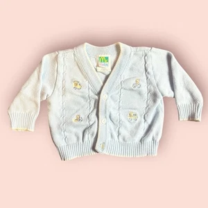 Cárdigan Suéter De Colección Bebé Niño Bordado Oso Tren 3-6 Meses Pastel Mcbaby - Imagen 1 de 3