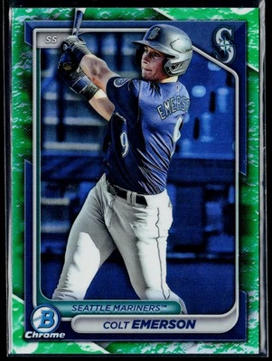 2024 Bowman #BP-10 Colt Emerson Seattle Mariners Prospects Green Pattern - Image 1 of 2