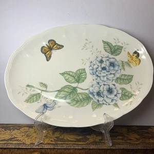 Lenox Butterfly Meadow Hydrangea Large Oval Platter 16” Louise De Luyer New - Picture 1 of 4