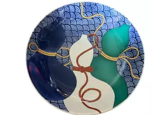 Japanese Imari Ware Plate – Saiun Kiln, Gourd & Wave Motif, 30cm, Signed Box - Picture 1 of 12
