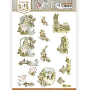 Find It 3D Die cut Decoupage A4 Sheet Precious Marieke Cuddling Farm Duck Pig - Picture 1 of 1