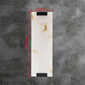 Marble Wall Light Hand Carved Alabaster Rectangular Sconce LED Indoor Wall Lamp - Picture 1 of 20