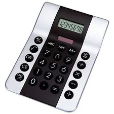 Dual Powered Small Desk 8 Digit Calculator Silver Color Solar Electronic Calc