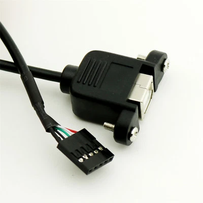 USB 2.0 B Female to 2.54mm 5 Pin Motherboard Female with Panel Mount Cable 1.5ft - Image 1 of 4