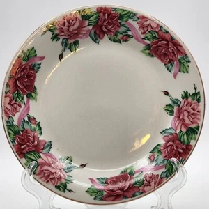 Rose Garden Tabletops Unlimited 7 1/2 Salad Plate Fine Porcelain Large Roses - Picture 1 of 5