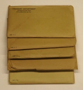 Lot of 5 - 1957 Government Issued Proof Set Envelopes - NO coins - Picture 1 of 3