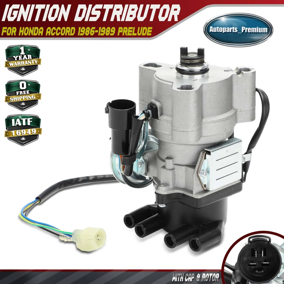 Distribuidor de encendido con tapa y rotor para Honda Accord 1986-1989 Prelude 1985-1987 Foto 1 de 4