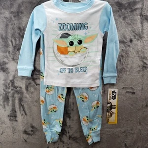 Disney Boys Girls MANDALORIAN GROGU Baby Yoda Unisex Pajamas 3T Long Sleeve NEW - Picture 1 of 2
