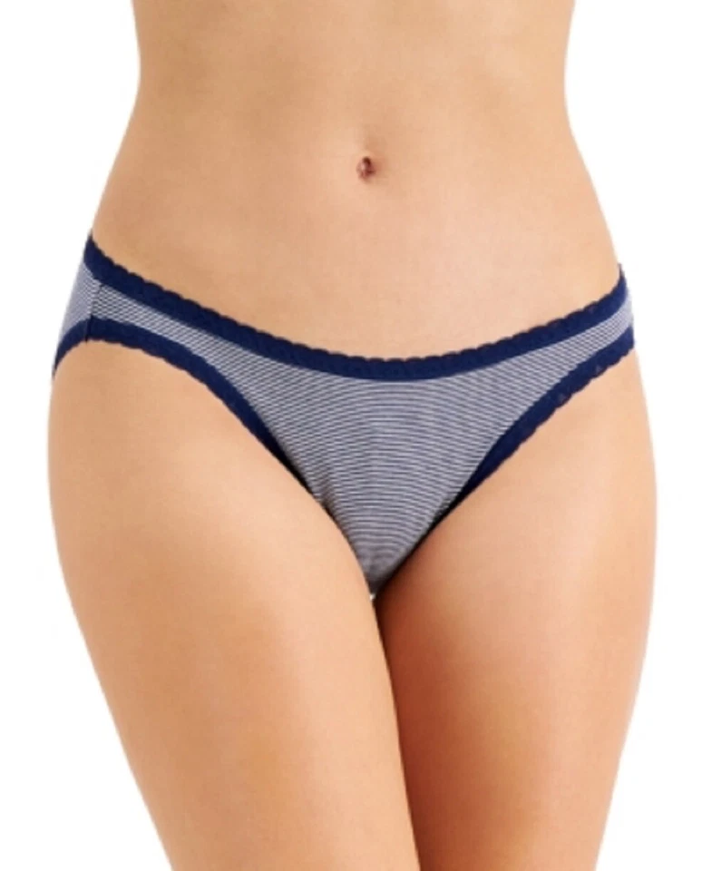 Jenni Women’s Lace Trim Bikini Underwear Blue Medium