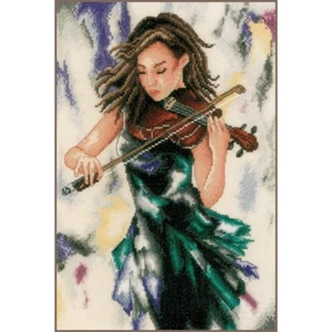 Diy Needlepoint Cross Stitch "Relaxation With Music". Embroidery Kit Unprinted - Picture 1 of 6