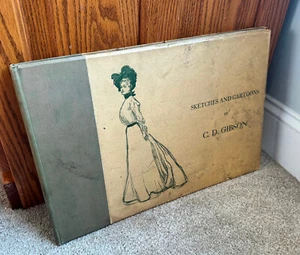 Sketches and Cartoons 1898 C.D. Gibson Vintage Hardcover Book Russell Classics - Picture 1 of 7