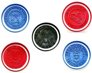 US MILITARY BRANCHES SET OF 10 COOKIE CUTTERS AND STAMPS USA PR1567 - Picture 1 of 8