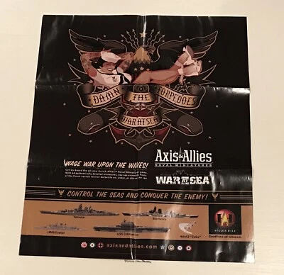 Axis & Allies War At Sea Base Set Checklist Set Promotional Poster NEW A&A Promo - Image 1 of 2