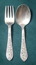 BABY FORK & SPOON! Vintage FRANK WHITING Sterling 925 silver: FWS1 lily pattern