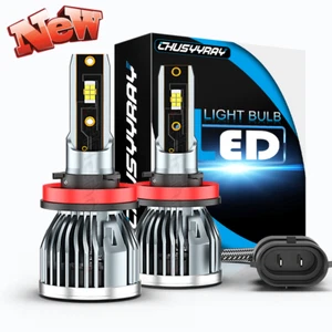 H9 LED Headlight Super Bright Bulbs Kit White 6000K High/Low Beam Headlamps - Picture 1 of 10
