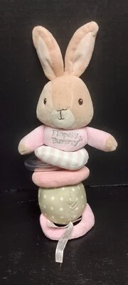 The World of Beatrix Potter Peter Rabbit Pink Pull Toy Rattle Plush Polka-Dot  - Image 1 of 4