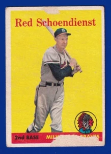 RED SHOENDIENST Cardinals 1958 TOPPS #190 FAIR - Picture 1 of 2