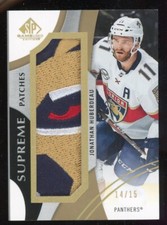 Jonathan Huberdeau 2019-20 SP Game Used Supreme Patch Serial #d 14/15 Panthers