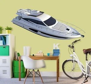 3D Yacht P23 Car Wallpaper Mural Poster Transport Wall Stickers Zoe - Imagen 1 de 6