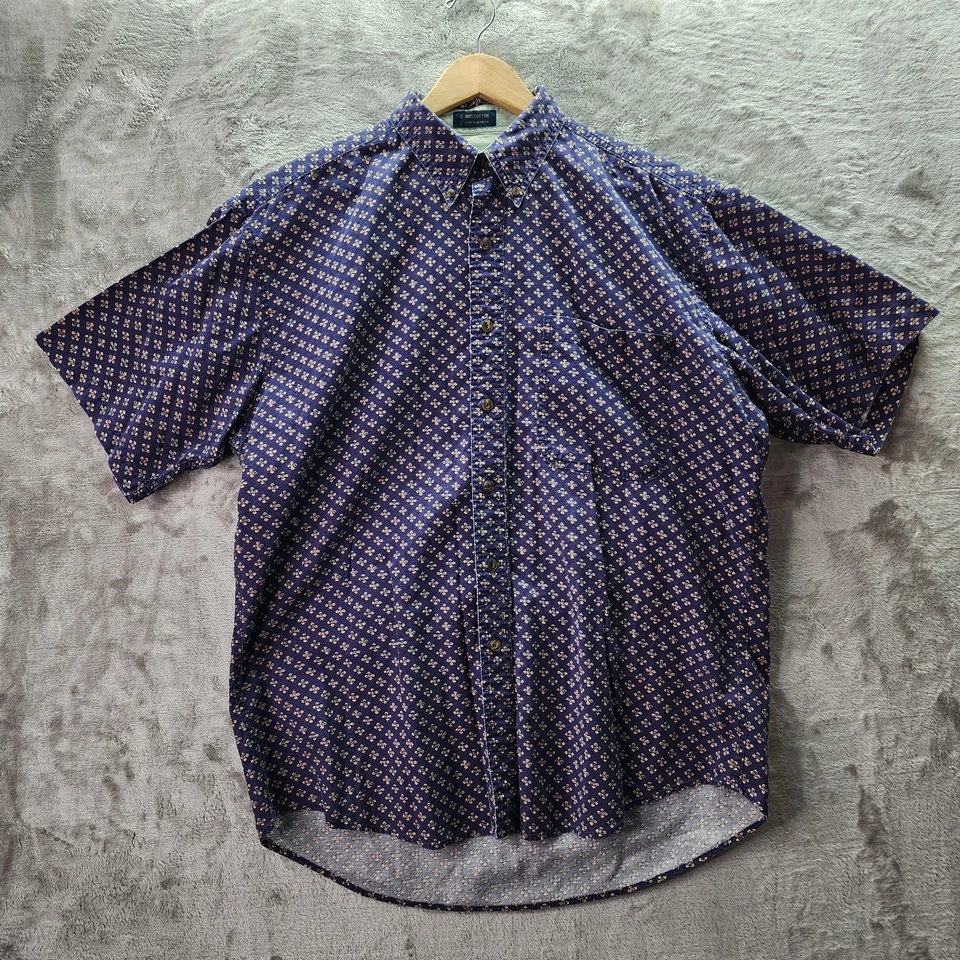 Chaps Ralph Lauren Men’s Button-Up Shirt XL Purple Geometric Print 100% Cotton - Image 1 of 4