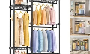 V2 Garment Rack Metal Clothing Rack for Hanging Clothes, 4 Tiers Wire - Picture 1 of 7
