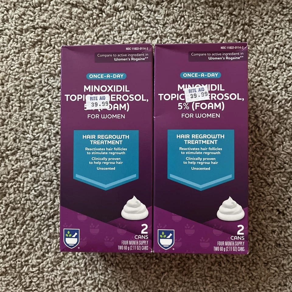 Minoxidil solução tópica de crescimento capilar espuma 5% para mulheres FORNECIMENTO DE QUATRO MESES - Imagem 1 de 4