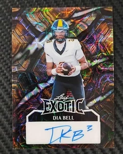 2024 Leaf Exotic DIA BELL Turtle Print Refractor 6/8 AUTO Rookie TEXAS QB #EDB1 - Bild 1 von 5