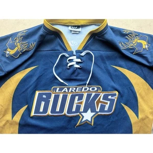 Laredo Bucks 2000s OT jersey navy gold L Texas hockey CHL vintage - Picture 1 of 8