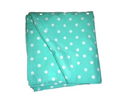 SÁBANA PLANA REINA 90 X 94 POTTERY BARN TEEN DOTTIE AQUA POOL LUNARES BLANCOS (1) Foto 1 de 4