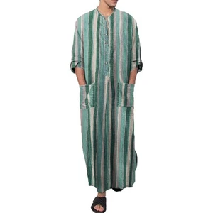 Brandneu Herren Robe Langes Kleid Einfarbig Langarm M ~ 3XL Mode Muslim Saudi - Imagen 1 de 12